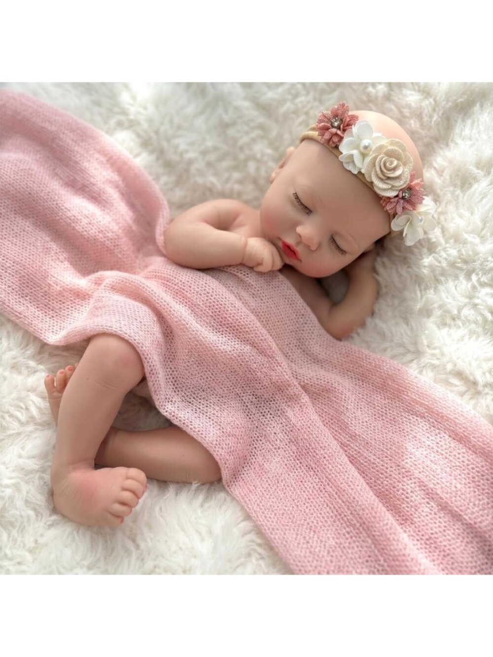 12in Full Platinum Silicone Preemie Baby Doll 3lb Drink Wet Bathable